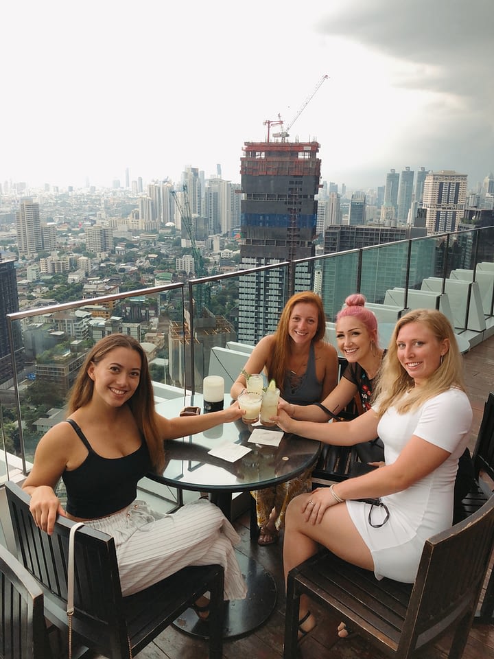 drinks at Octave rooftop bar in Bangkok